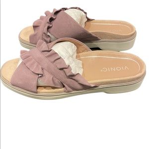 Vionic Leila Azalea Slide Sandal Mauve Sz 7.5